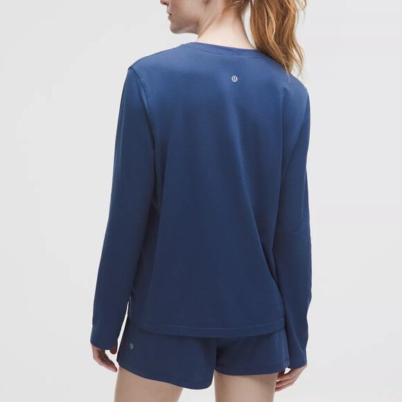 NWT Lululemon Swiftly Relaxed Long-Sleeve Shirt Updated Fit - 12 Blue Twill - Picture 2 of 8